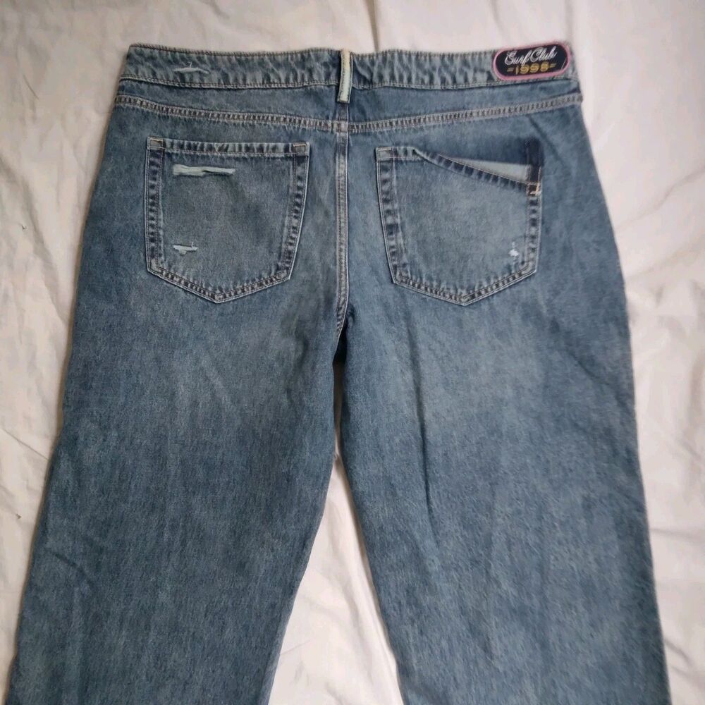 Hollister Low-Rise Baggy Jeans Blue Med Wash Wide Leg Boho Preppy Women's 16 33 - Picture 14 of 16